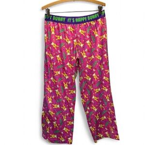 Happy Bunny Pj Pants Sz Large Jim Benton Waist 30” I-25” Cotton